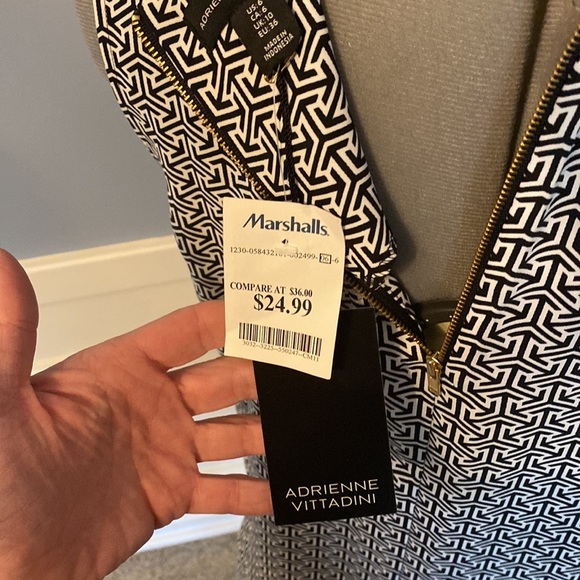 Adrienne Vittadini Shift Geometric Print Dress Size 6 - Picture 5 of 7